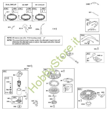 B - Alternatore, dispositivo di avviamento elettrico, accensione B&S - 21 €¦ 21B807-0136-B1 brand Stihl